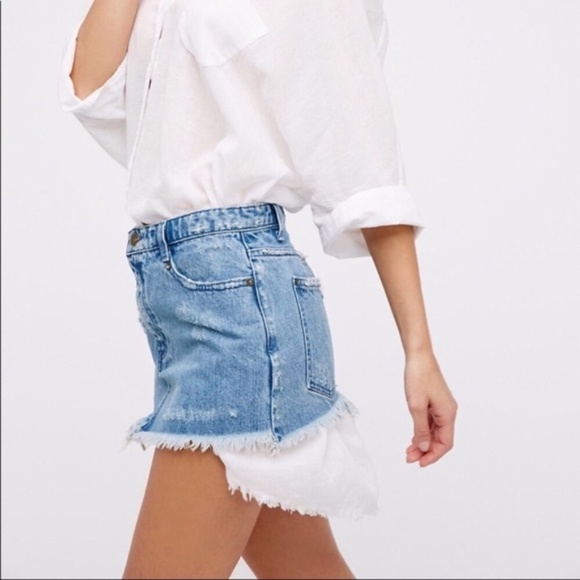 Free People Dresses & Skirts - Free People Cute To Boot Denim Mini Skirt 0